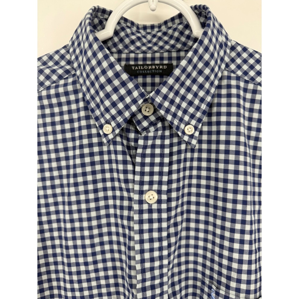 Tailorbyrd Collection Mens Button Down Shirt Gingham Check Long‎ Sleeve